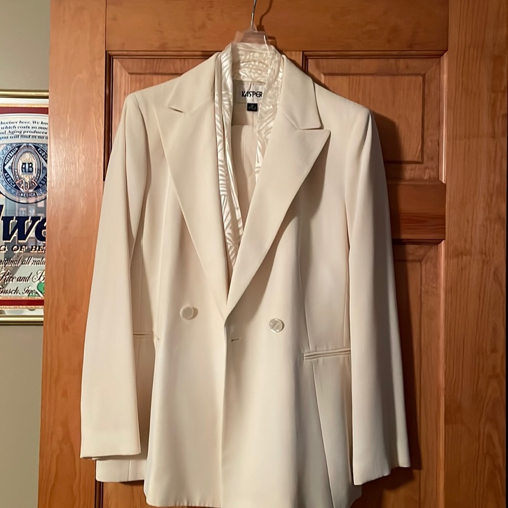 Cream double breasted suit
